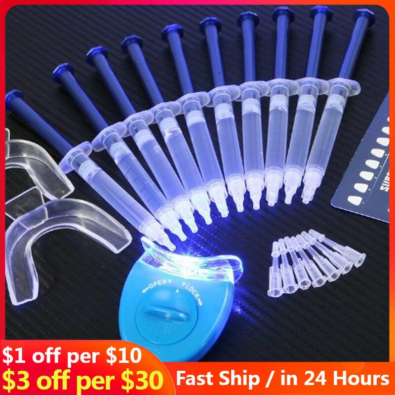 10pcs/set Dentist Teeth Whitening 44% Peroxide Dental Bleaching System Oral Gel Kit Tooth Whitener Dental Tools