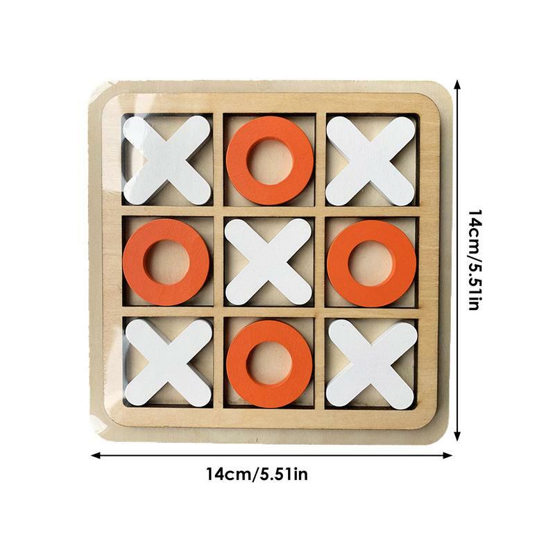 Game Wooden X & O Blocks Coffee Table Decor Fun Games Educational Strategy Brain Puzzle Interactive Toy For Kids Adults