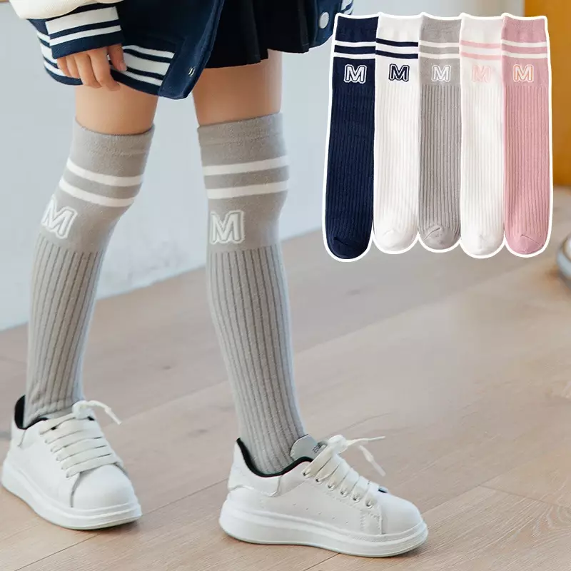 Autumn Winter Children's Stockings Children Knee High Socks Girls School Socks for Girls Striped Children's Socks
