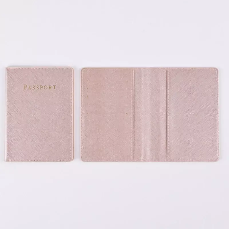 New Solid Color PU Leather Passport Cover with Multi-functional Card Case