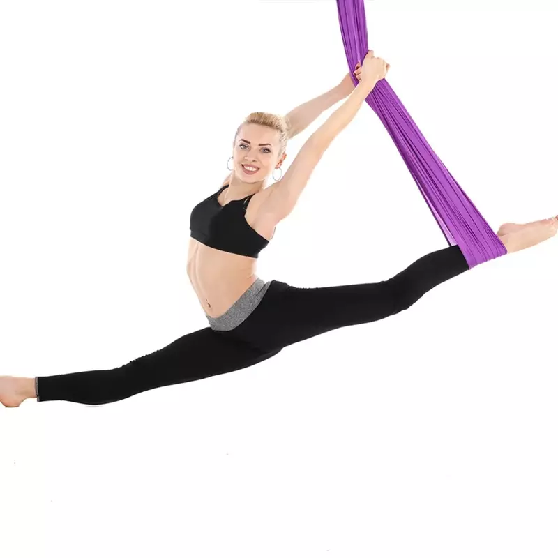 4*2.8m GYM Home Fitness Nylon Aerial Silk Yoga Hammock Anti-Gravity Inversions Swing Pilates Yoga Belt Body Building Shaping