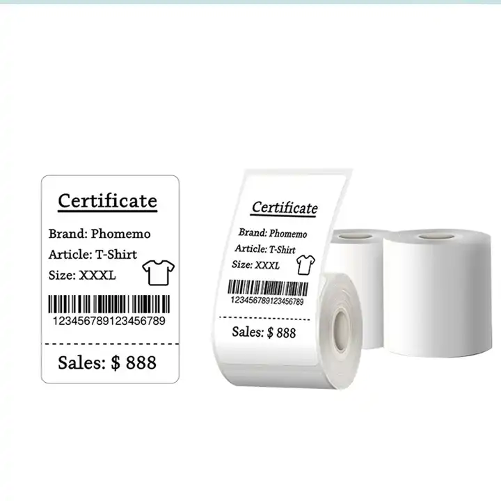 Printable thermal sticker labels Apparel manual label rolls for Phomemo M110 M220 portable printer Thermal paper rolls