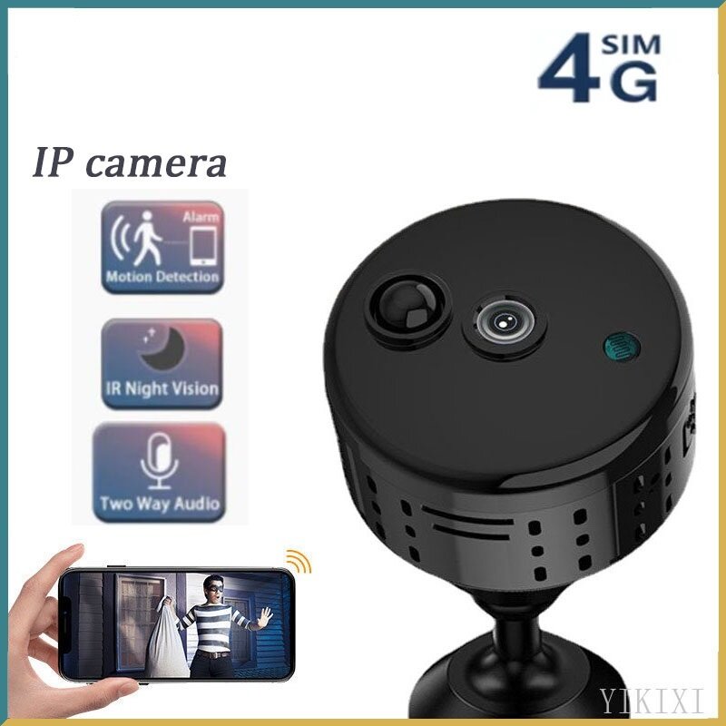 Mini Câmera de Vigilância com Bateria Recarregável, IR Night Vision, PIR Motion Security, 2MP 4G Cartão SIM, 1400mAh, Novo