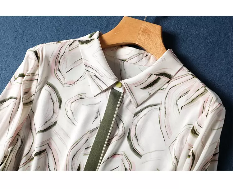 Satijnen Vintage Dames Shirts Lente/Zomer Prints Blouses Losse Lange Mouwen Vrouwen Tops Mode Kleding Ycmyunyan