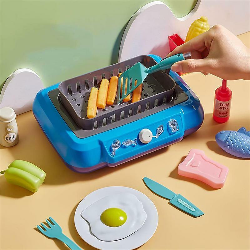Set di giocattoli per macchine da cucina per bambini giocattoli da cucina con musica e simulazione che cambia colore chiaro finta di giocare a giocattoli regalo per bambini
