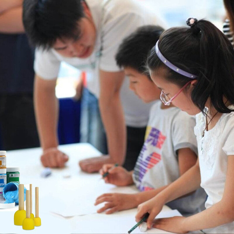 20 szt. Okrągłe gąbki zestaw pędzelków narzędzia do malowania dla dzieci zestaw malarski ręcznie malowany obrazek narzędzia do malowania w 4 rozmiarach dla dzieci