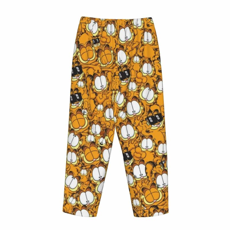 Pantalon de pyjama imprimé personnalisé pour femme, vêtements de nuit, bas de salon avec poches, Manga Garfields, dessin animé, motif de chat Anime