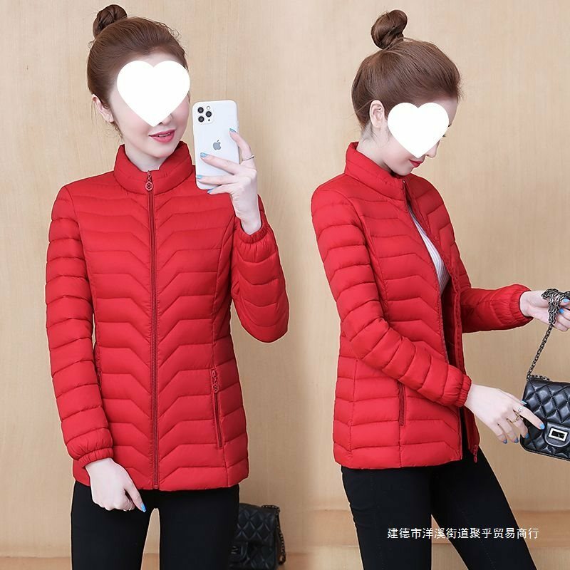 Fashion Women Puffer Jackets Ultralight Duck Down Cotton Jacket 2024 New Autumn Winter Long Sleeve Warm Coat Female Parka