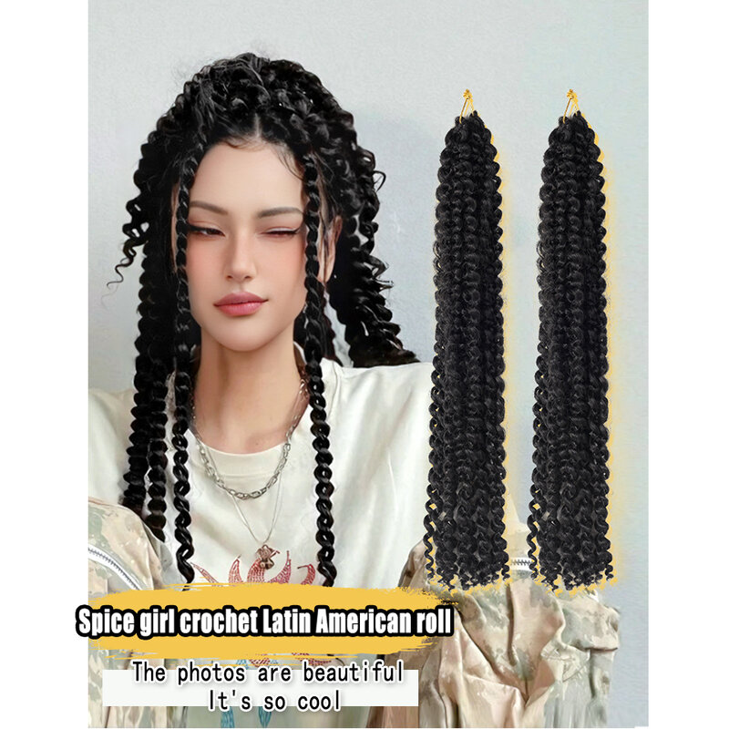 DIFEI Spice Girl Crochet Curly Wig Synthetic HairCurly Wig Braided Chemical Fiber Hair Extension Roll For Women