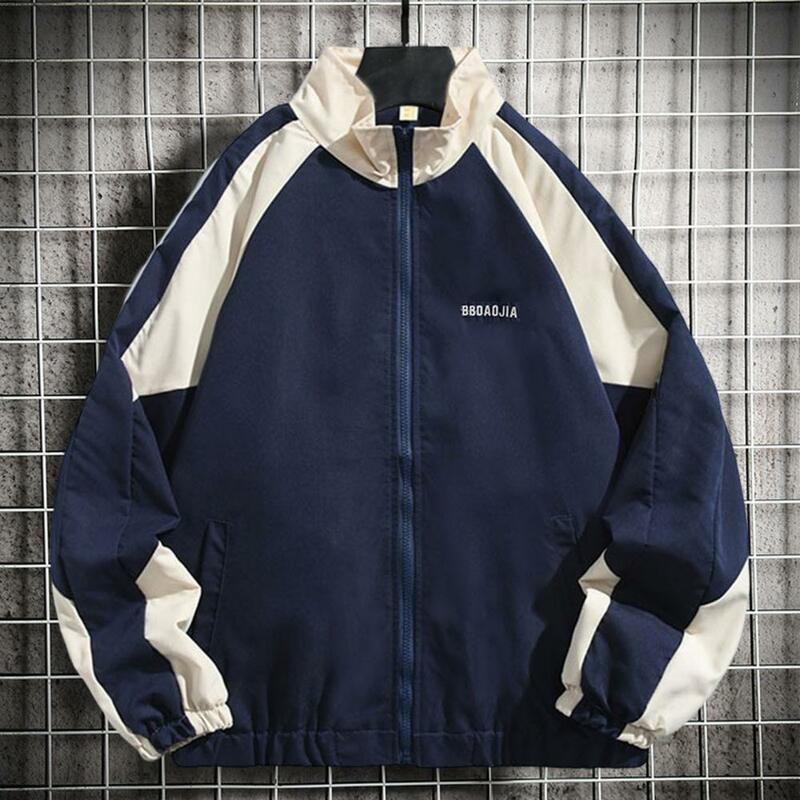 겨울 재킷 패치워크 컬러 긴팔 기계, 세탁 가능한 지퍼 클로저, 따뜻한 가을 야구 유니섹스 캐주얼 스트리트웨어