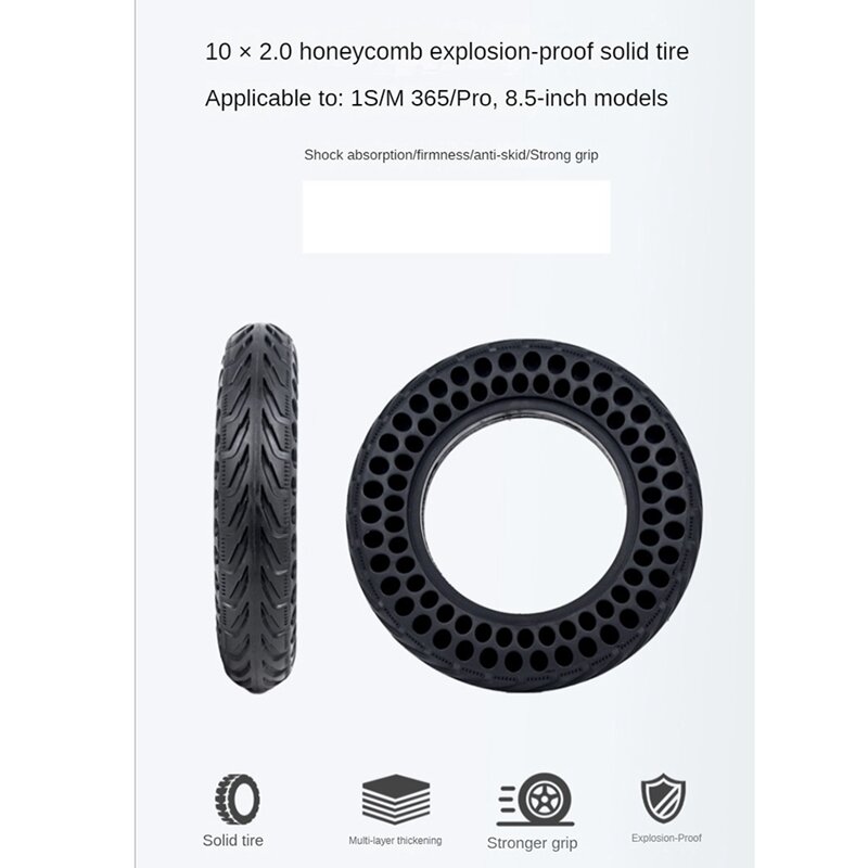 10X2.0Inch Double Row Honeycomb Solid Tire 10 Inch For Xiaomi Electric Scooter Free Inflatable Tire Replacement Accessories