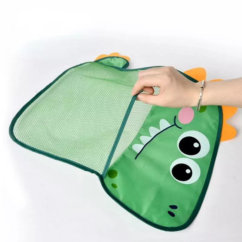 Mainan mandi bayi bebek lucu, tas penyimpanan jaring jala dinosaurus bebek kuat, tas permainan mandi pengatur air untuk anak-anak