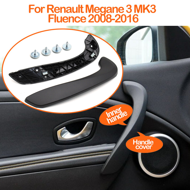 มือจับประตูภายในรถด้านหน้าซ้ายขวามีฝาปิดสำหรับ Renault Megane 3 II Fluence 2008-2016 809600015R 197012651