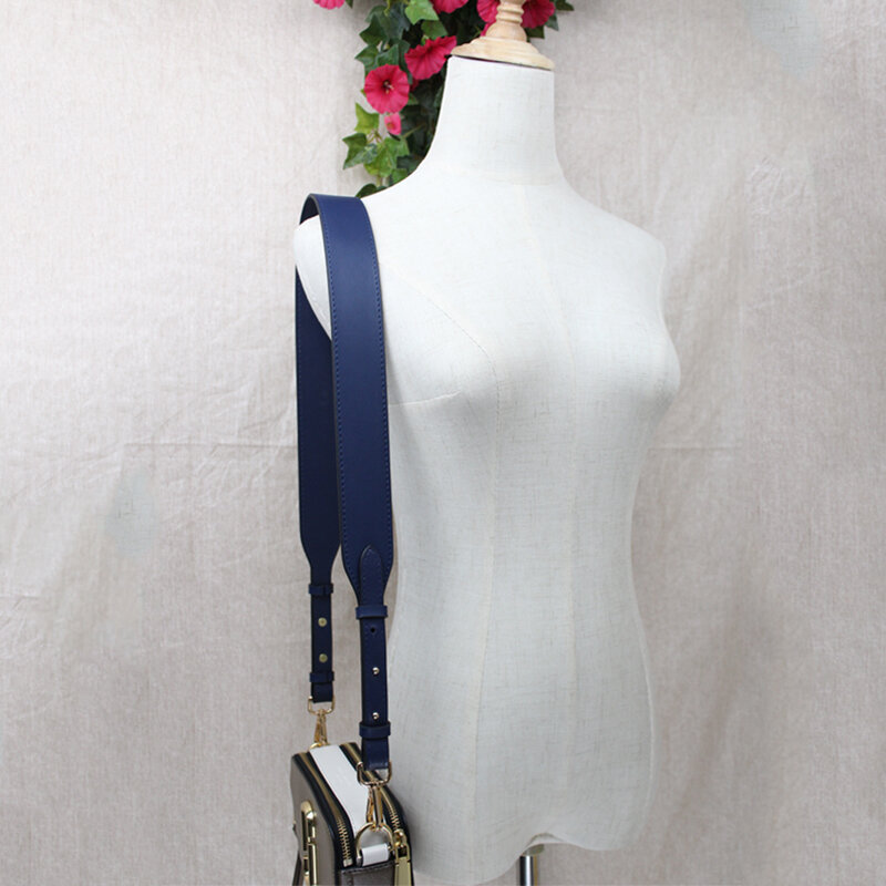 TINBERON tali tas untuk selempang, tali tas bahu dapat disesuaikan, aksesori tas tangan wanita warna polos kulit mewah