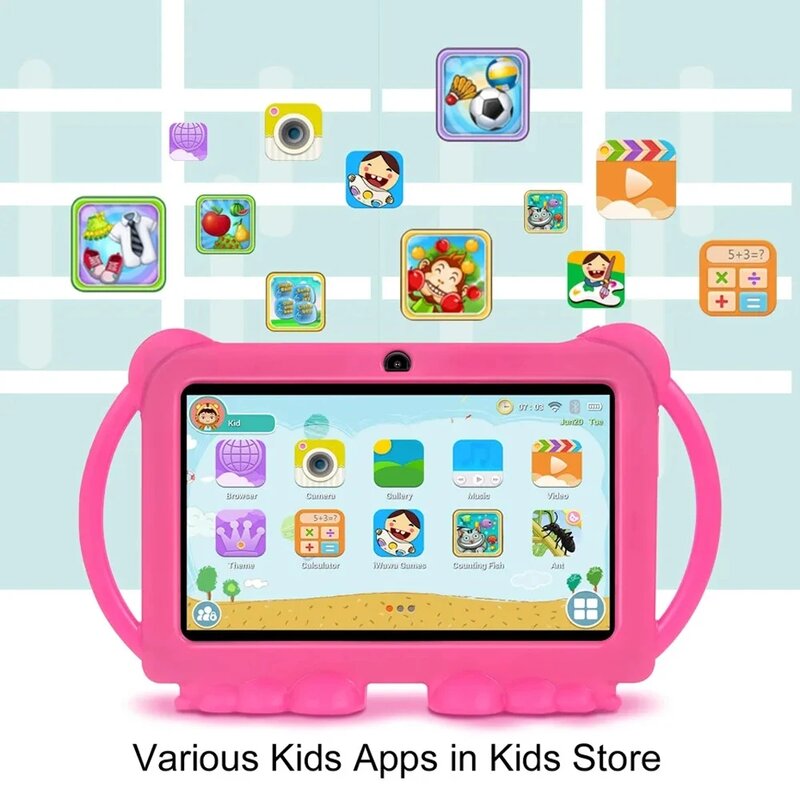 Educacional Gaming Tablet PC para Crianças, Android, Quad Core, Wi-Fi, Tablets baratos para Crianças, 7 em, 2GB, 32GB ROM