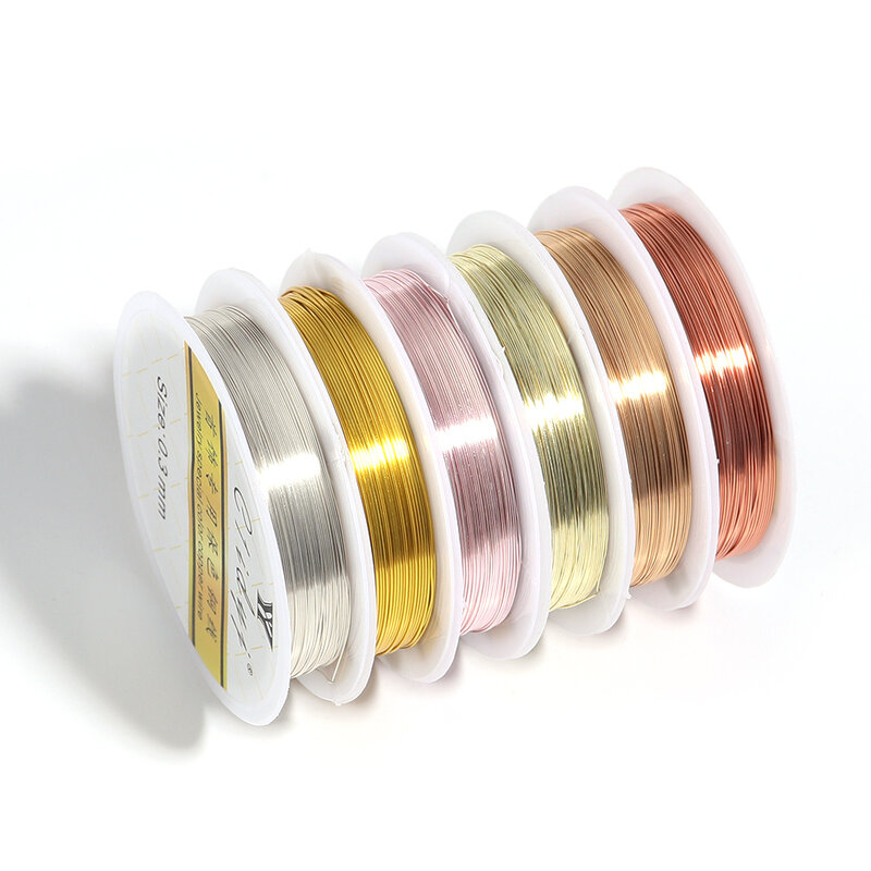 Fio de cobre para fazer jóias, Beading Cord, String Wire para DIY Beads, 6 cores, sem descoloração, alta qualidade