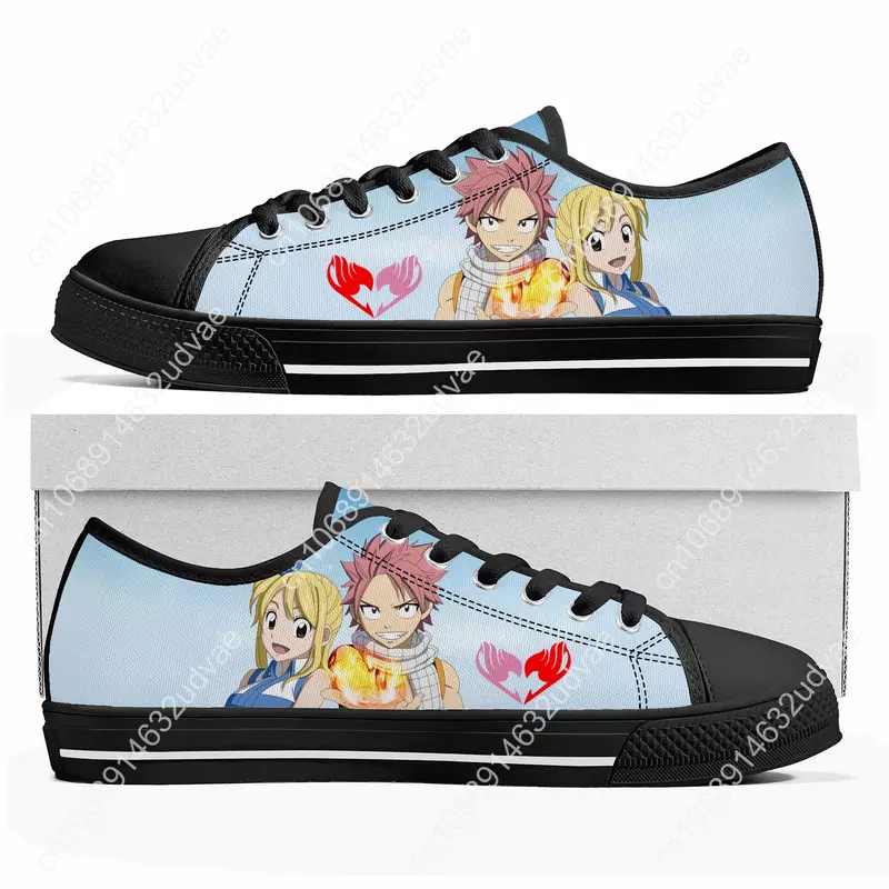 F-Fairy T-Tail Natsu dragneel รองเท้าผ้าใบข้อต่ำผ้าใบผู้ชายผู้หญิงวัยรุ่นรองเท้าคู่รัก