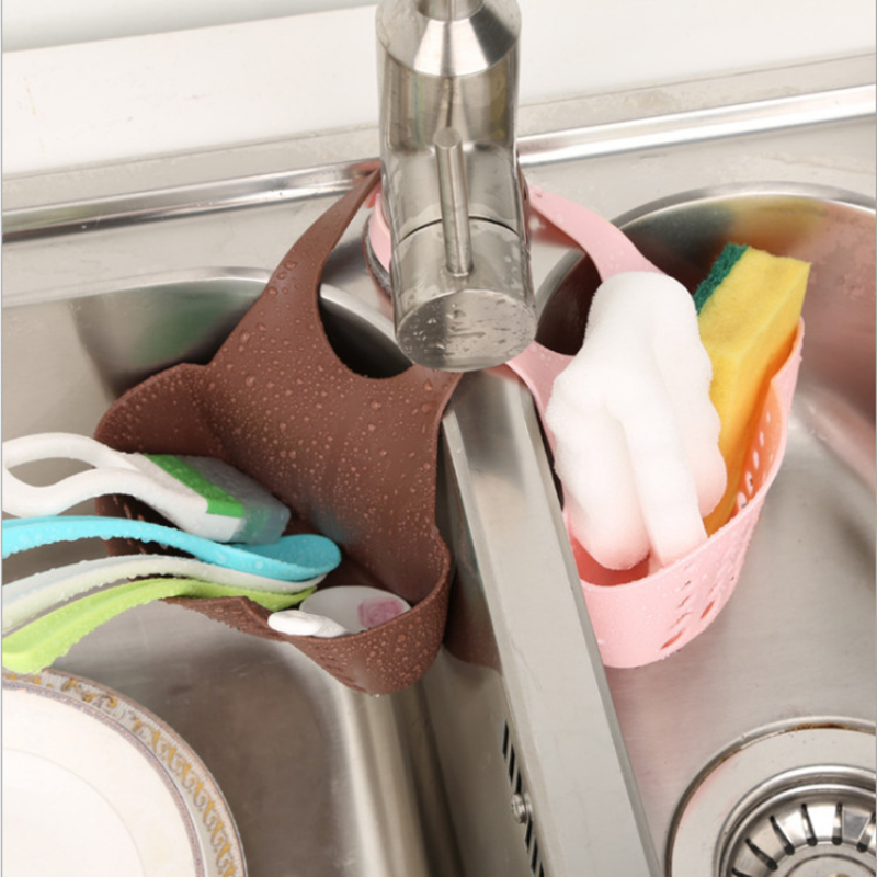 Home Storage Abfluss korb Küchen spüle Halter verstellbare Seife Schwamm Shlf hängen Abfluss korb Tasche Küchen zubehör