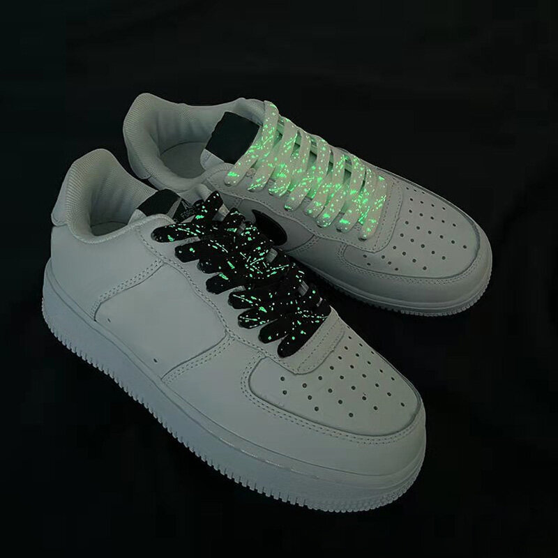 Tali Sepatu Bercahaya Baru Tali Sepatu Neon Bercahaya untuk Sneakers Tali Sepatu Datar Tali Sepatu Boot 120/140/160CM Tali Sepatu 1 Pasang