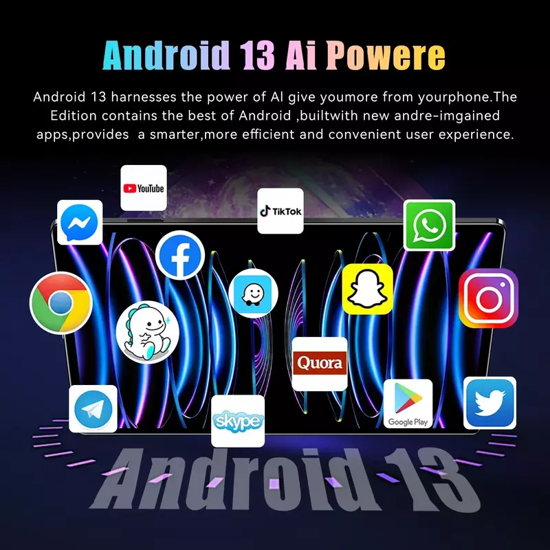 Pad 6 PRO Tablet Android, Original Android 13, 16GB, 1T, 11 Polegada, 12000mAh, 5G, Dual SIM, Chamada Telefônica, GPS, Bluetooth, WiFi, WPS Tablet, novo, 2021
