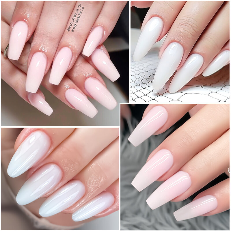 Milky White Nail Extension Gel Clear Nude Building UV Gel For Nails Finger Extensions Form Tips French Nails Manicure Nail Art