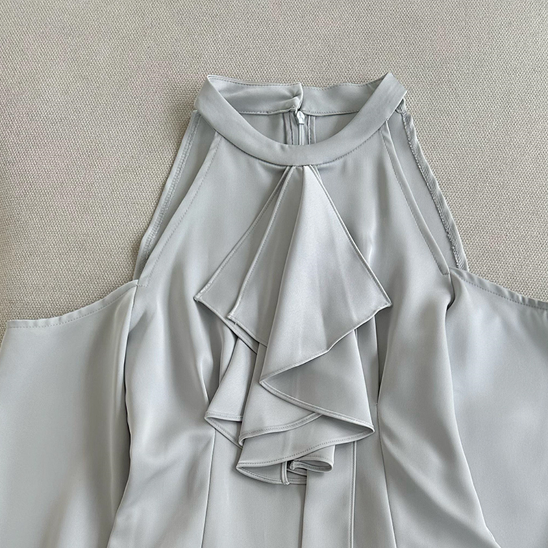 Falda de dos piezas para mujer, camisa con hombros descubiertos, irregular, a la moda, primavera y verano, 2024