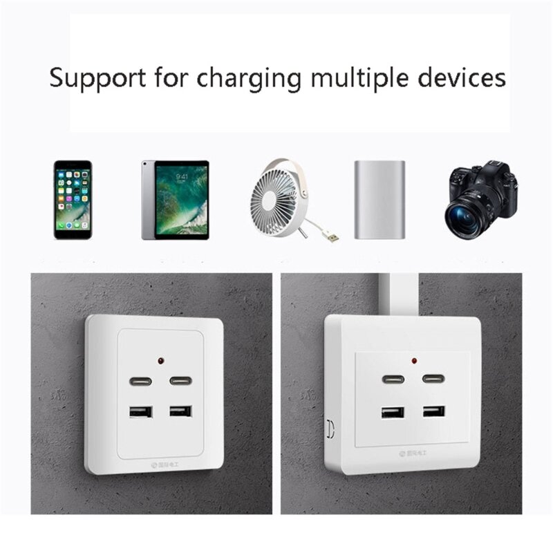 USB Outlet TypeC USB Wall Outlet Charging Power Outlet with USB Ports