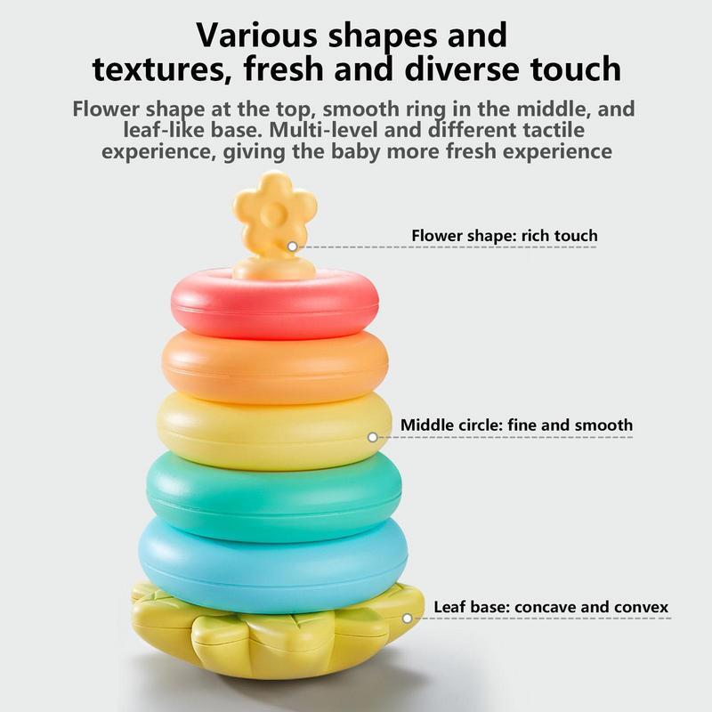 Rainbow Stacking Ring Tower Kids Montessoris Toys Early Education Teaching Aids Learning Stack Toys For Babies Birthday Gifts