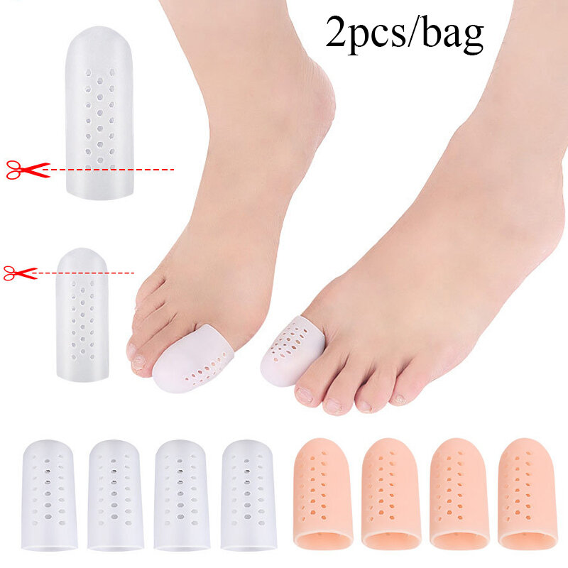 2pcs Silicone Toe Protector Three Sizes Preventing Blisters Anti-Friction Toe Cap Finger Protector Multi-use Foot Care Tool