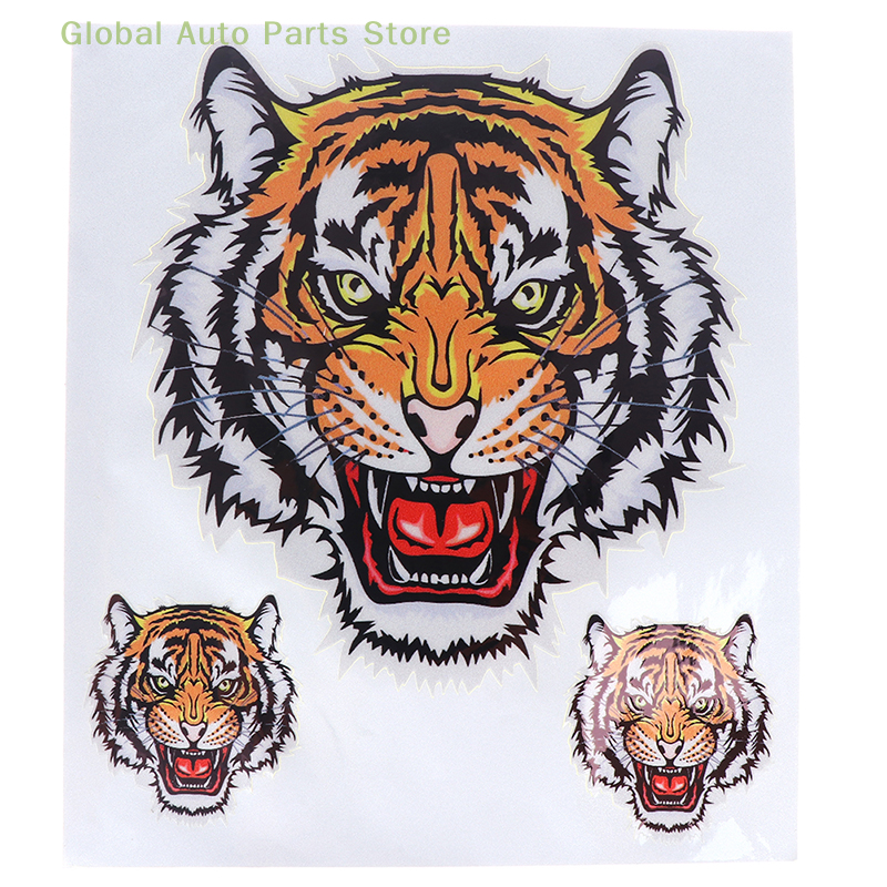 1 Sheet Three Tiger Heads Car Motorcycle Vinyl Decal Auto Styling Stickers