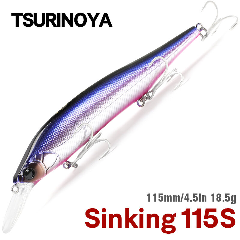 TSURINOYA 115S NYX SinKing Minnow Jerkbait 18.5g 115mm  Saltwater Tungsten Weight System Artificial Professional Fishing Lure