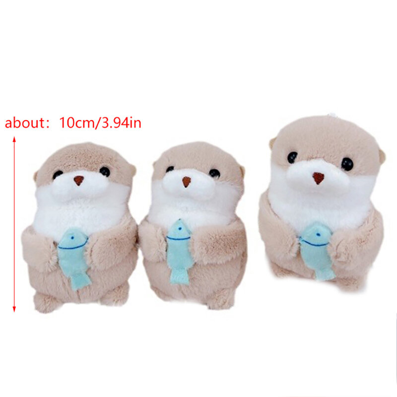 Lovely Otters Plush Pendant Keychain, Chaveiros de mochila elegante, bolsa para criança, menino, menina, mulheres, homens