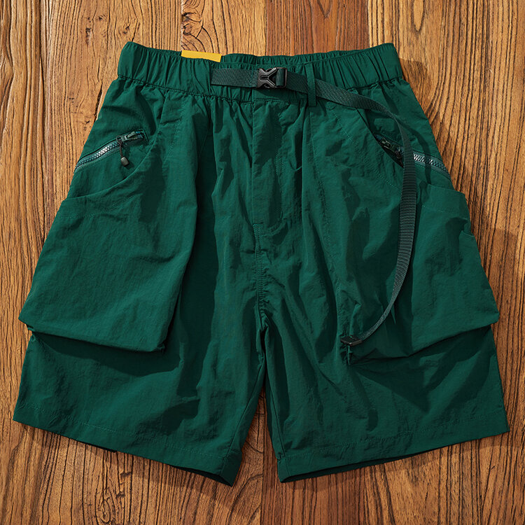 Pantalones cortos estilo americano Retro para hombre, Shorts Cargo para exteriores, informales, lavados, de secado rápido, con múltiples bolsillos, 5 puntos, novedad de verano