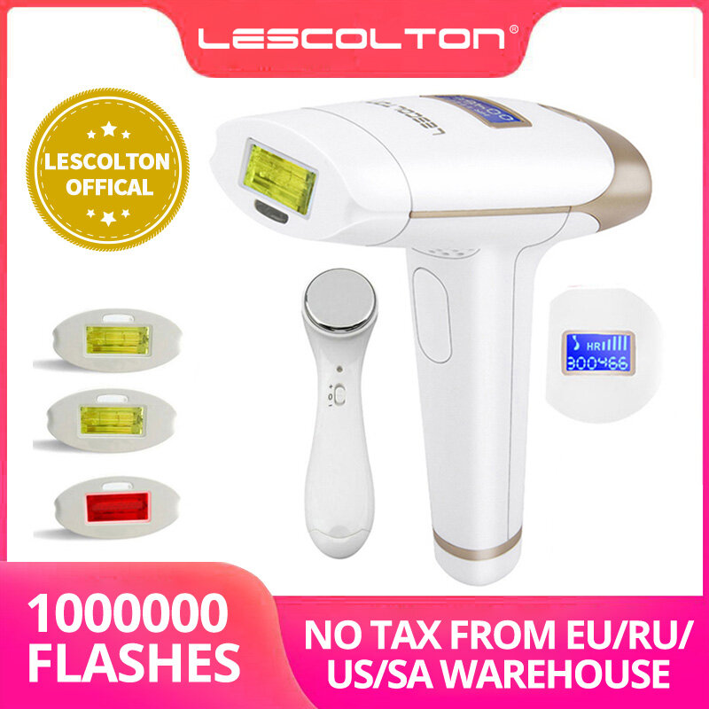 Lescolton IPL 제모 1000000 플래시 레이저 제모기, LCD 디스플레이, 가정용 영구 비키니 트리머, 전기 제모기, T009i