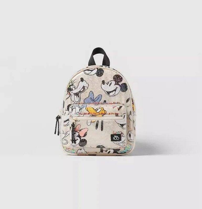 Холщовый школьный ранец для женщин, модный вместительный рюкзак для девочек с героями мультфильмов Диснея, Микки Маус