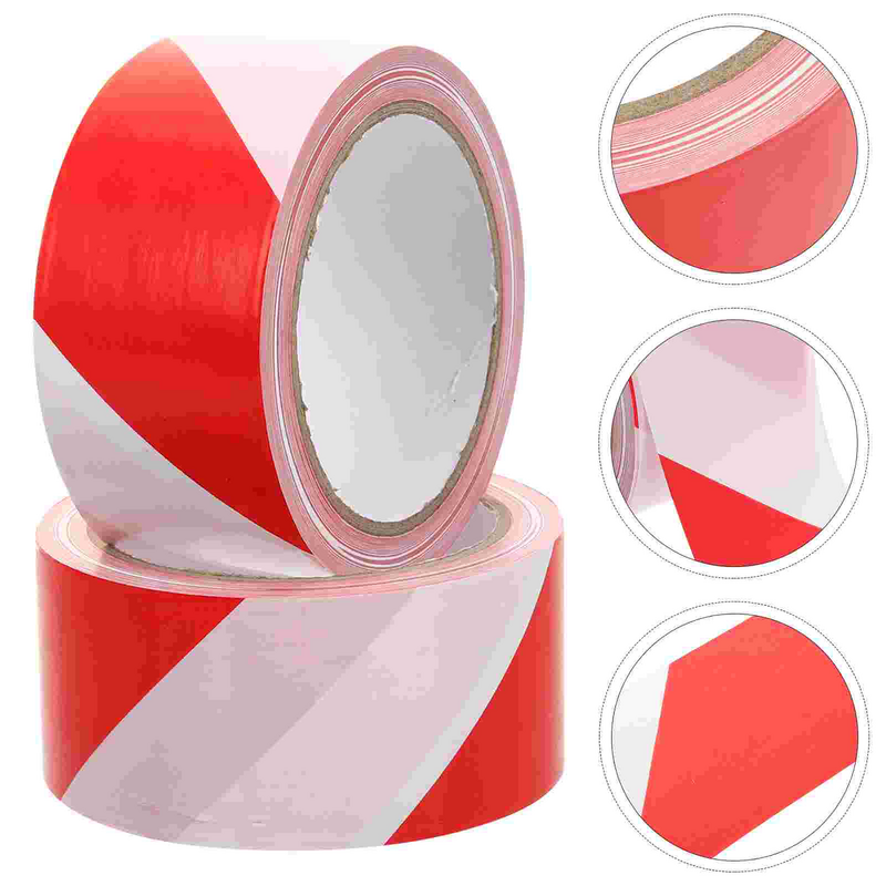 2 Rolt De Tape Rode En Witte Cordon Veiligheid Wegwerp Gevaar Gebied Barricade Markering Niet Plakkerig
