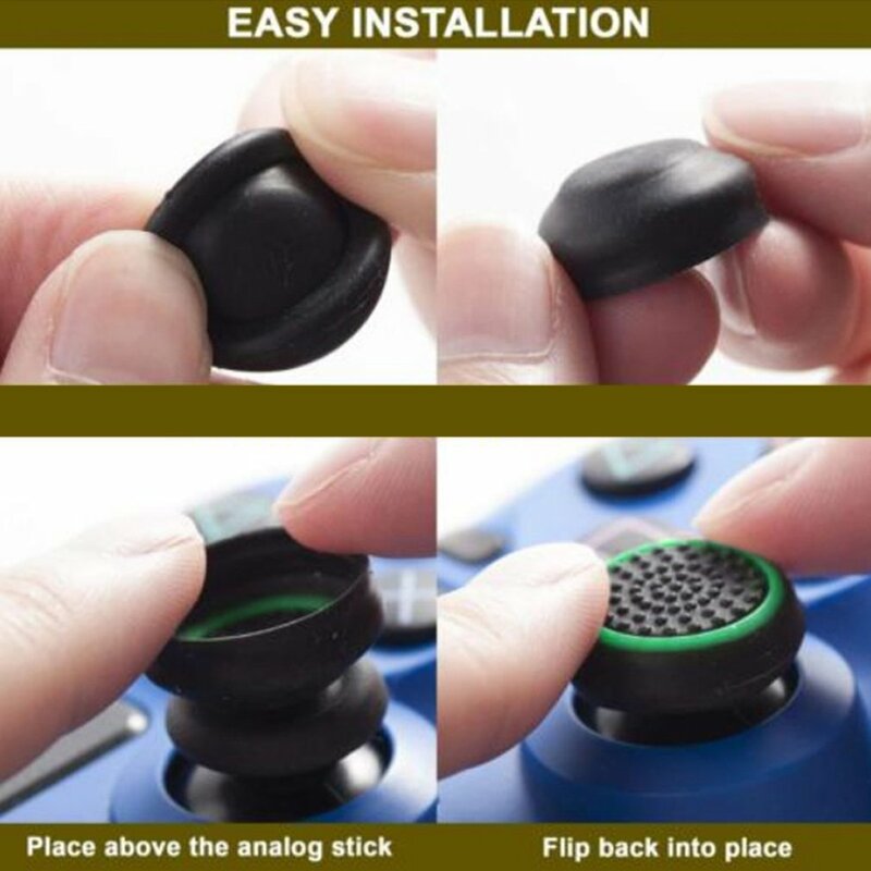 4Pcs Thumb Stick Grip Caps Non-slip Silicone Analog Joystick Thumbstick Cover for PS3 PS4 PS5 Xbox 360 Xbox One Game Controller