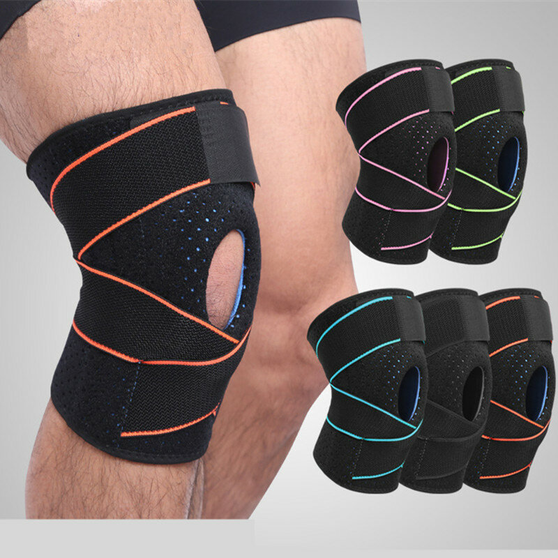 1 szt. Opaska na kolana pod ciśnieniem elastyczna opaska na kolano zapalenie stawów ochraniacz stawów sprzęt sportowy biegaczy do koszykówki