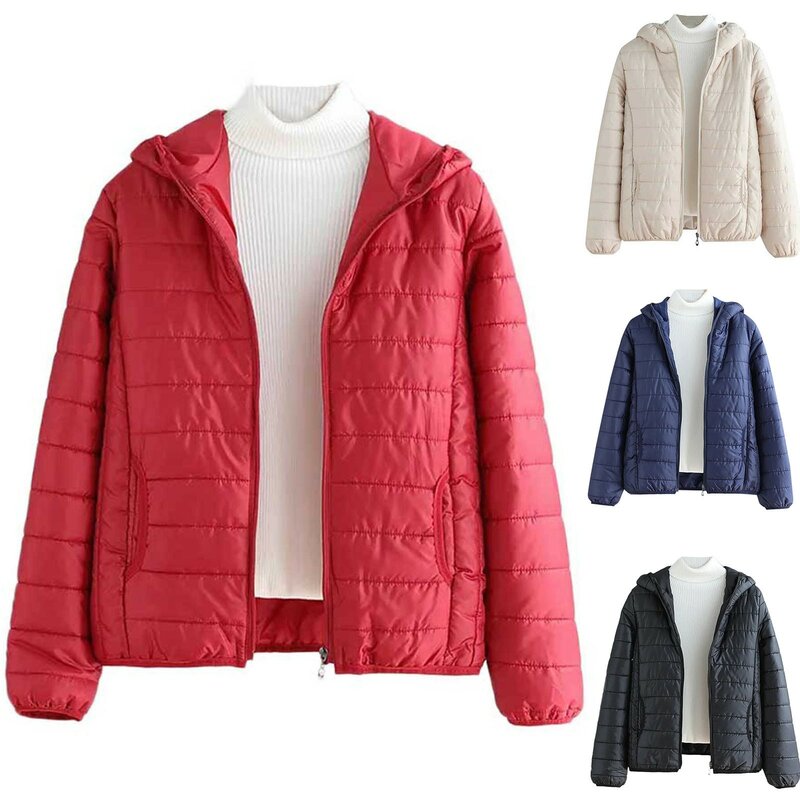 Manteau coupe-vent sans capuche pour femme avec isolation recyclée, veste légère chaude, coupe couvertes, court, tricot en Y, hiver