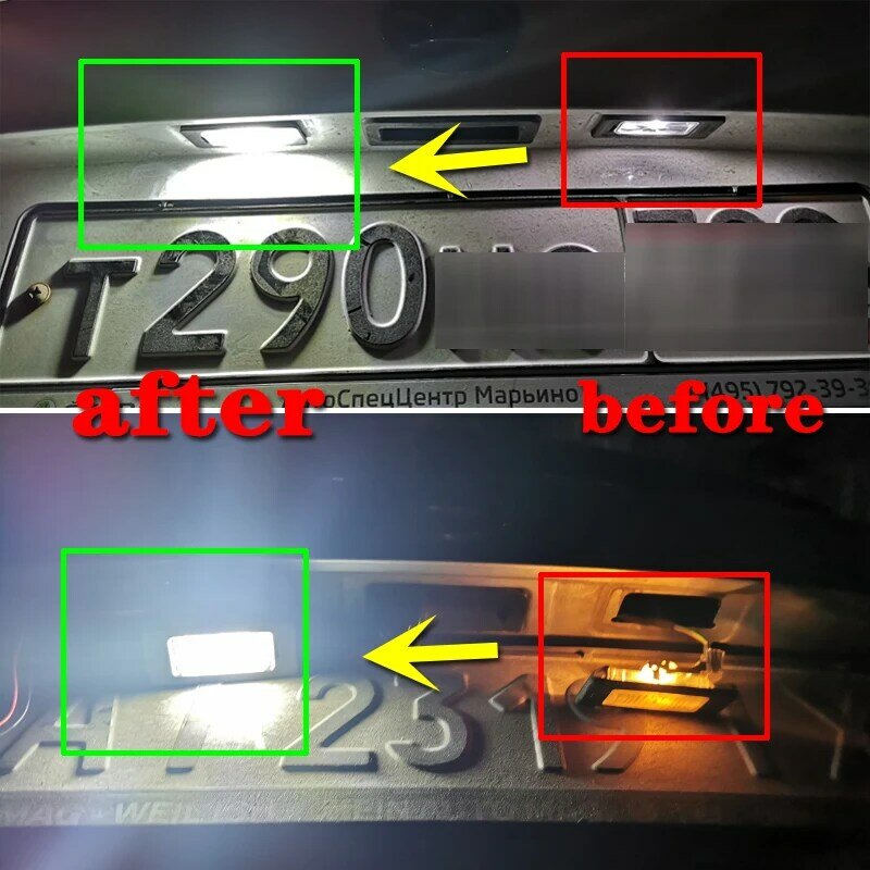 2PCS 24-SMD lampu pelat nomor LED untuk SKODA/untuk cepat/untuk Yeti/untuk Superb B6/untuk Fabia No Error RU aksesoris