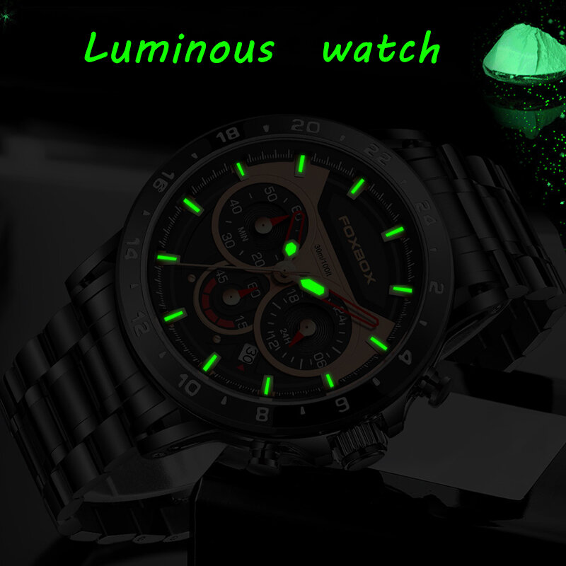 LIGE Fashion Automatic Date Men orologi al quarzo FoxBox Luxury Big orologio maschile cronografo Sport orologio da polso da uomo Relogio Masculino