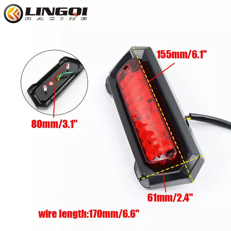 Motorcycle LED Rear Brake Taillight ABS Plastic Stop Tail Lights Indicator Lamp For Most ATV Pit Dirt Bike Accessories