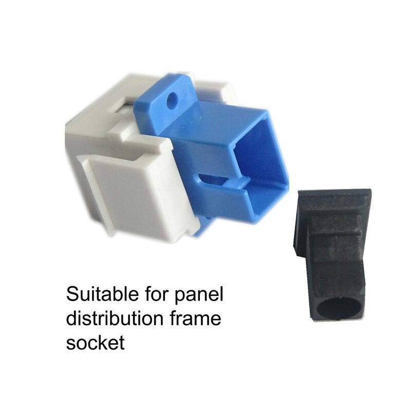 Adaptador de fibra óptica SC de 5 piezas, conector hembra a hembra con hebilla de bloqueo para instalación de panel de pared, blanco y negro