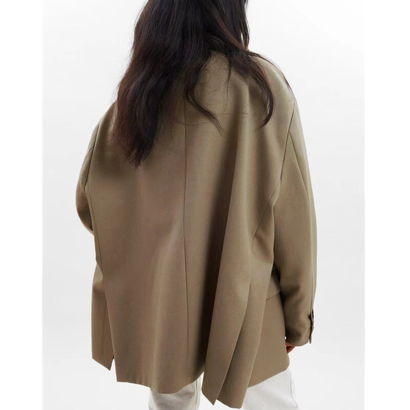 Fr @ NkieShop BLAZER Wanita Kendou Jas Yang Sama Siluet Boyfriend Cushion Shoulder Design Suit Solid