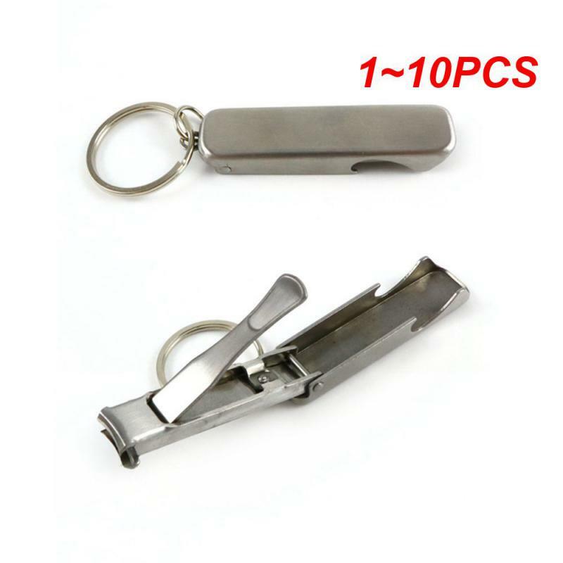 1~10PCS Multi Purpose 3 In 1 Bottle Opener Nail Clipper Keychain Ring Manicure Tools Bottle Beer Wine Opener Household Kitchen