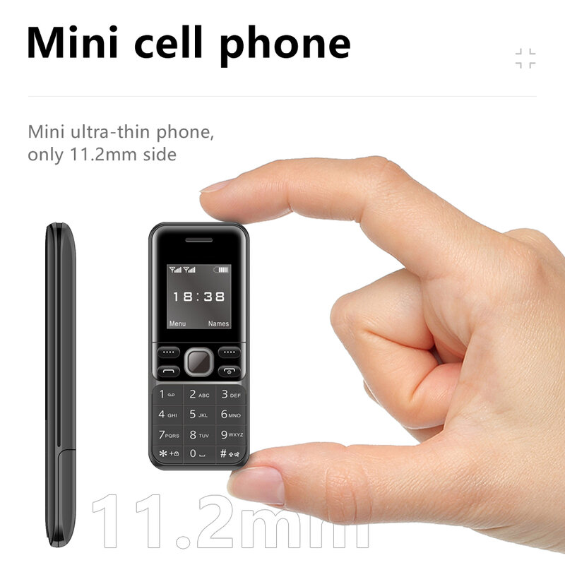SERVO BM333 telepon seluler cadangan Mini, GSM 2G 1.54 inci penyetel nirkabel pemutar musik Radio FM radiasi rendah Dial Bluetooth