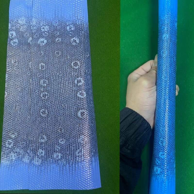 Sea Blue Embossed Leather for Billiard Butt Wraps Pool Cue Stick Equipments DIY Making Parts