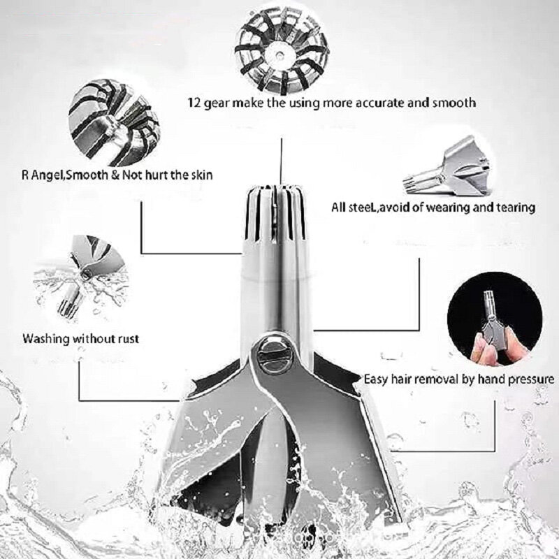 Tondeuse à cheveux nasale manuelle lavable pour hommes et femmes, tondeuse à cheveux antarctiques, sans bruit