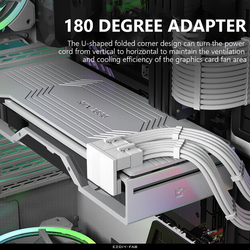 ATX 8pin หญิง180องศาถึง8 Pin Adapter สำหรับเดสก์ท็อปกราฟิกการ์ด GPU Power พวงมาลัยตัวเชื่อมต่อ