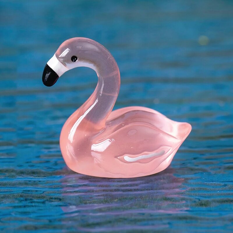 30 Stück Desktop Flamingo Dekore leuchtende Flamingo Figur Mikro Garten Landschaft Statuen